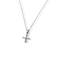 Small silver cross with white stones Pendants